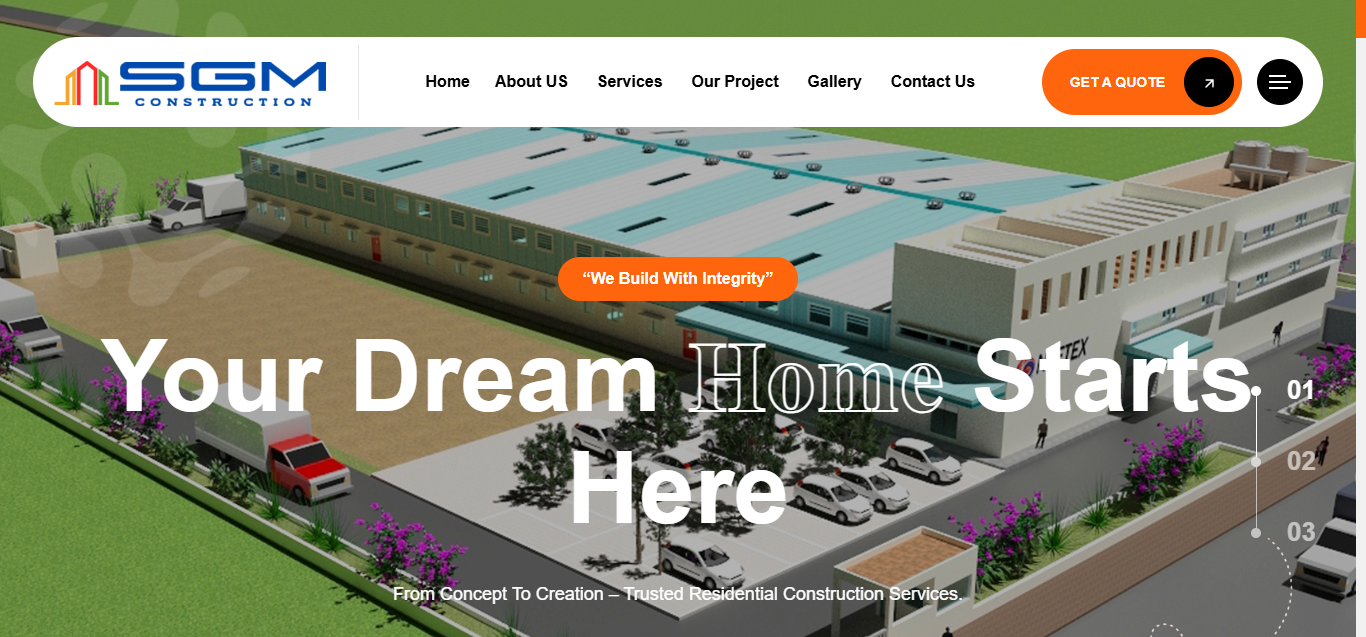 Civil Contracting and Engineering Website Development – SkillLamp Soft Tech Portfolio