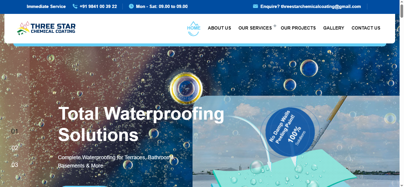 Industrial Waterproofing Services Website Design – SkillLamp Soft Tech Portfolio
