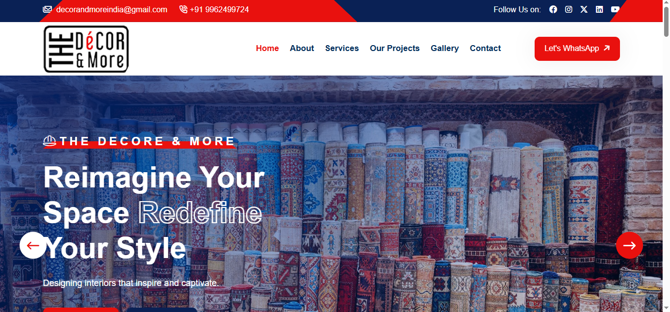 Interior Design Company Website Development – SkillLamp Soft Tech Portfolio